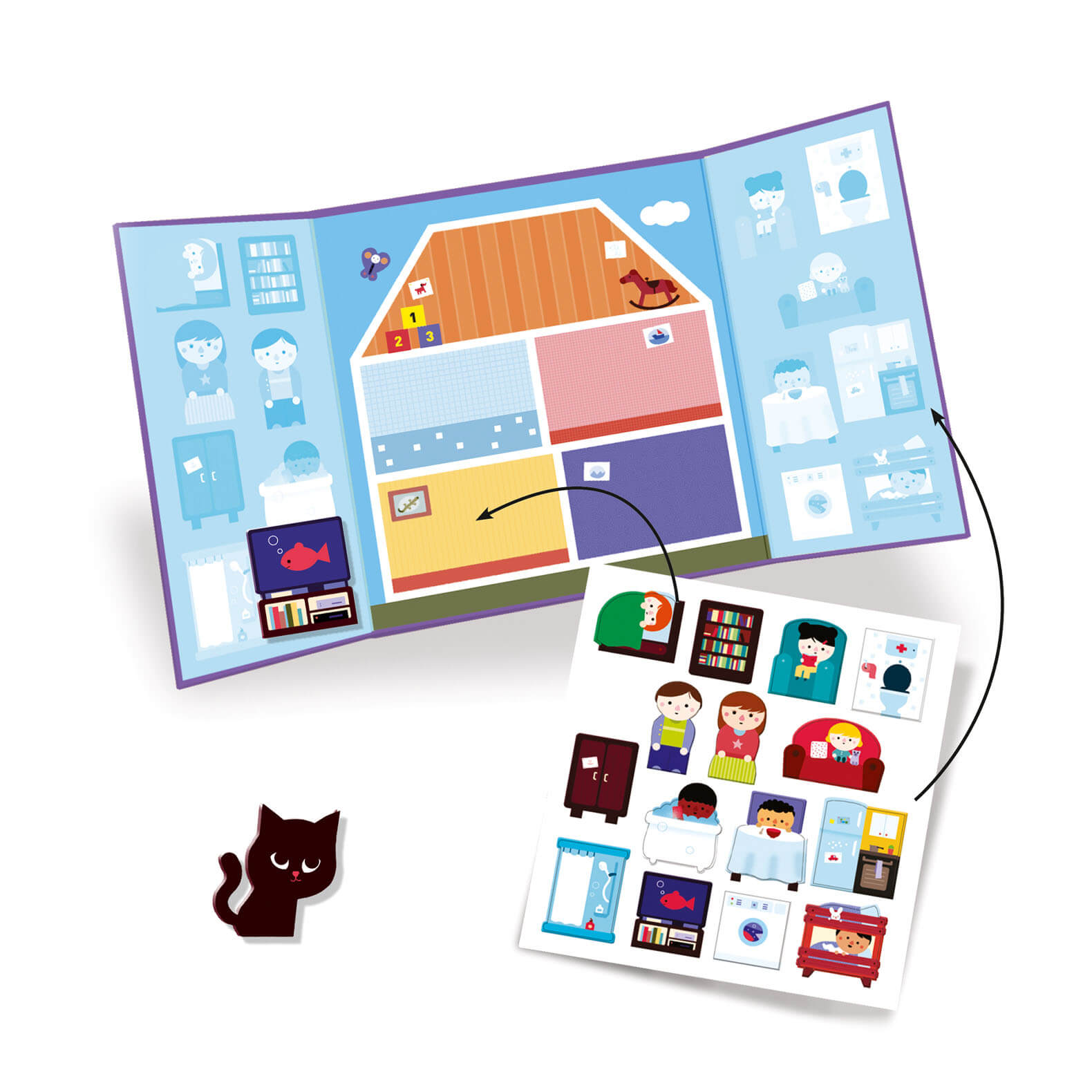Easy To Peel Sticker Play Board - House