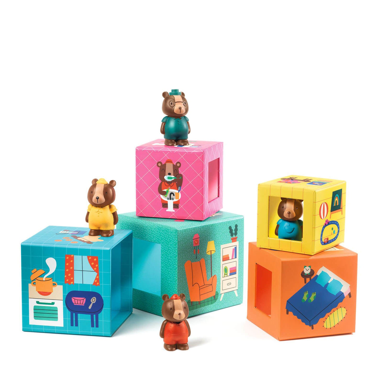 Bears Stacking Blocks House