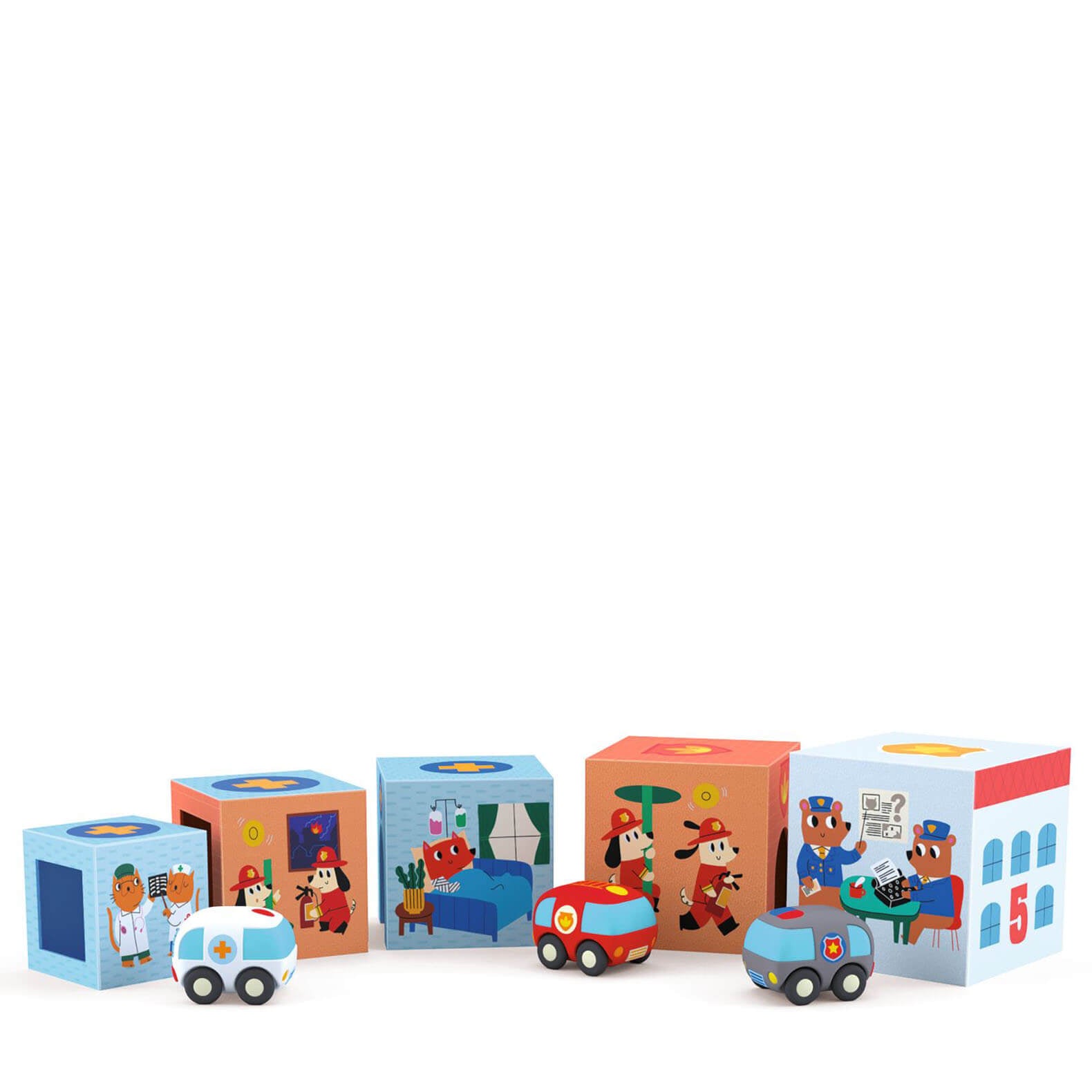 Service Cars Stacking Blocks House