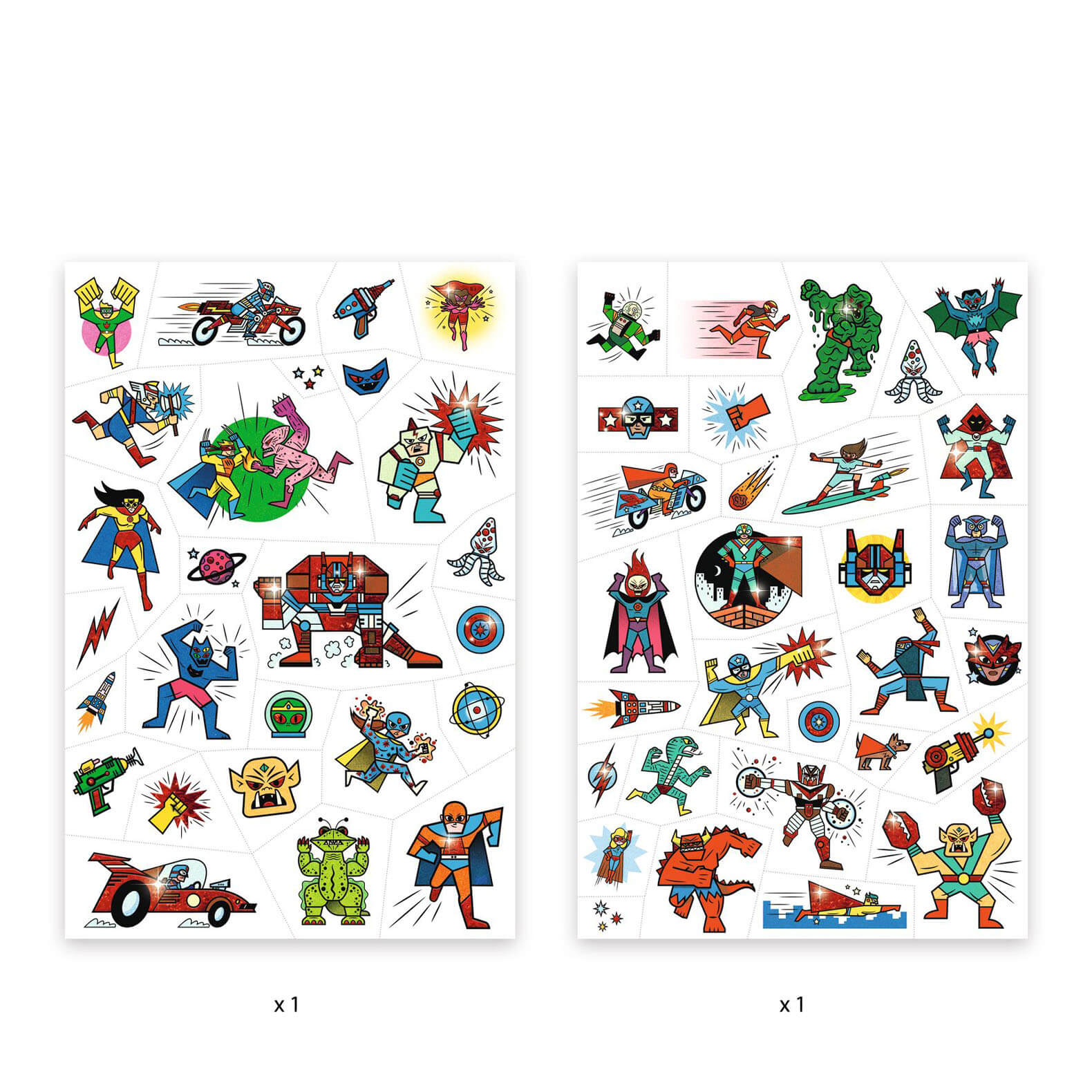 Heroes Vs Villains Temporary Tattoos