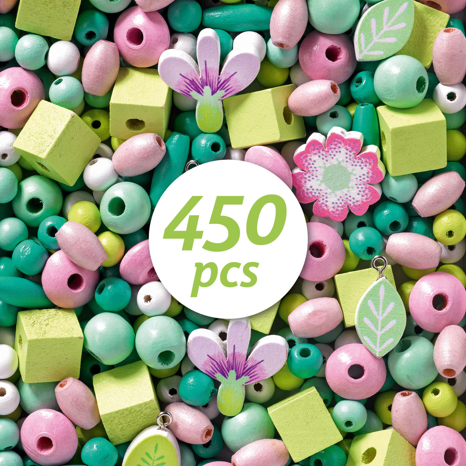 Wooden Beads - Leaves and Flowers