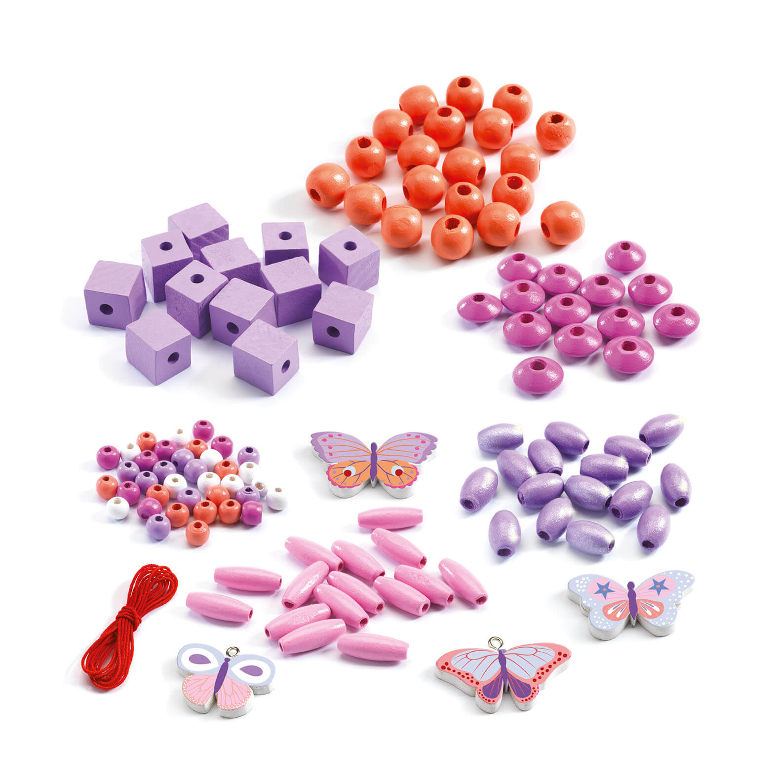 Wooden Beads - Butterflies