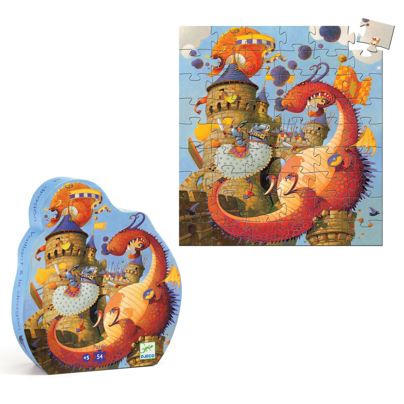 Silhouette 54 Piece Puzzle - Vaillant and The Dragon