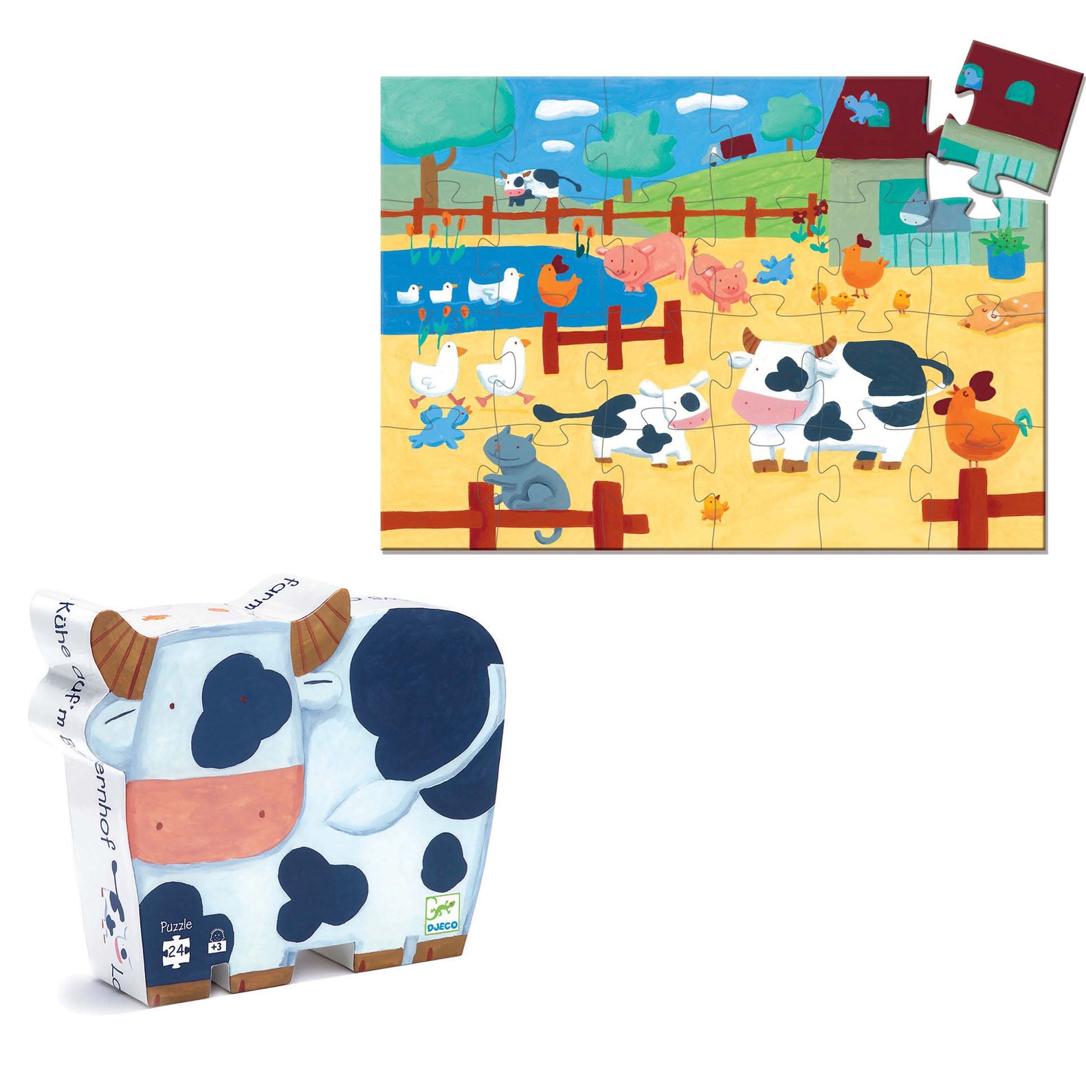 Silhouette 24 Piece Puzzle - The Cows On The Farm