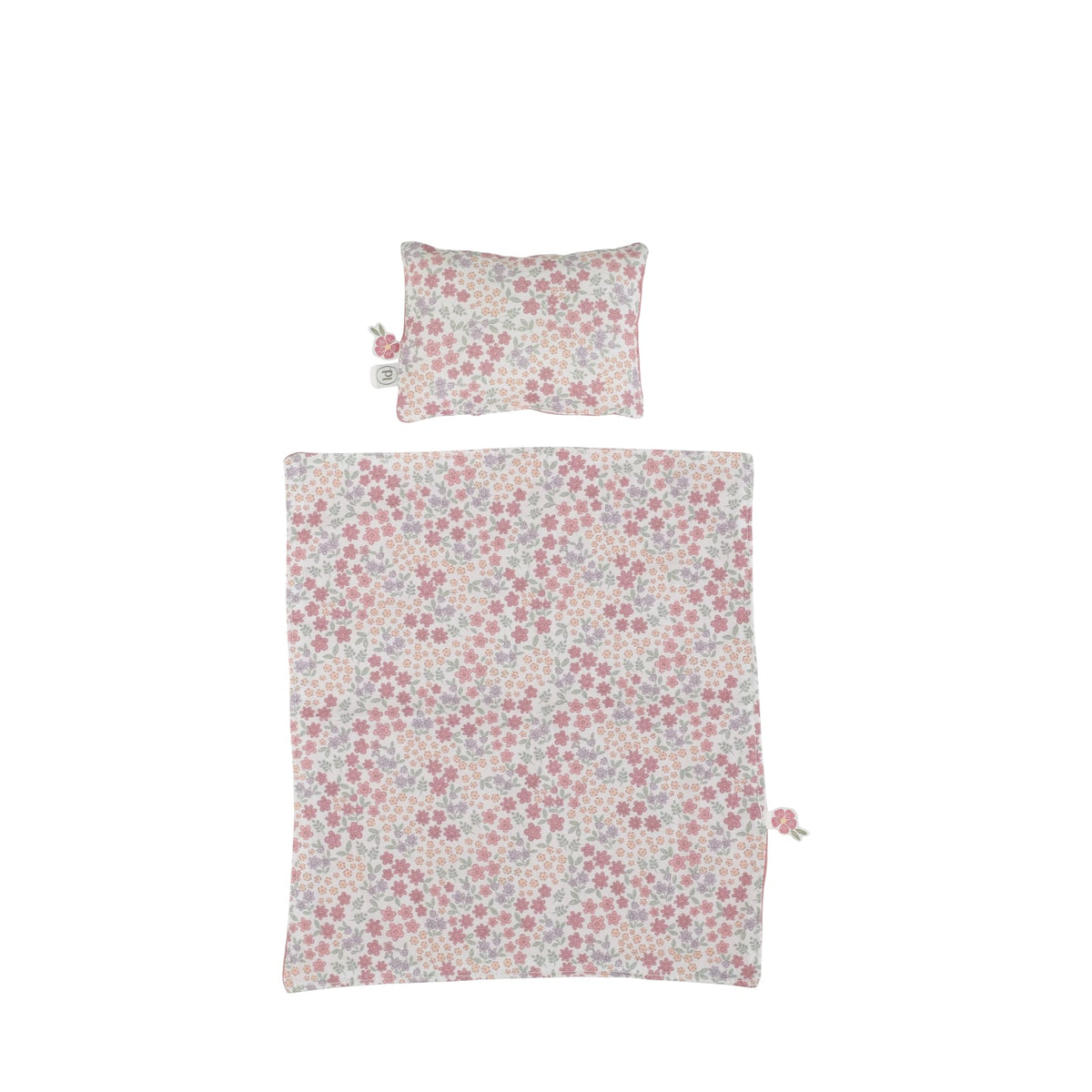 Doll Carry Cot - Pink Flowers