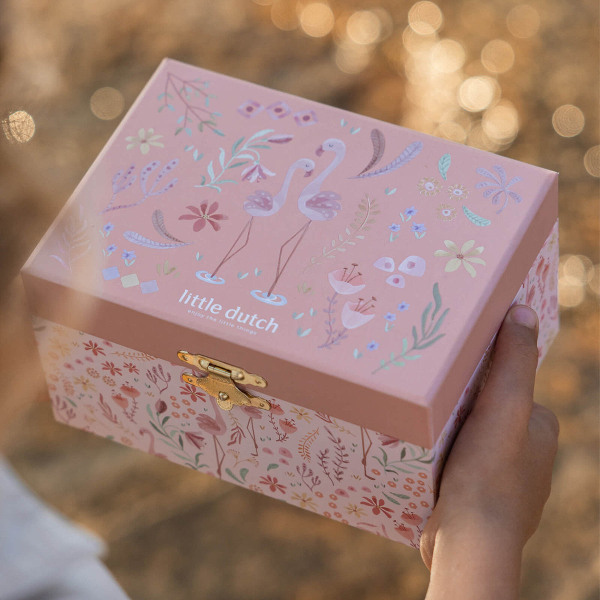 Musical Jewellery Box Flamingo - Safari Friends