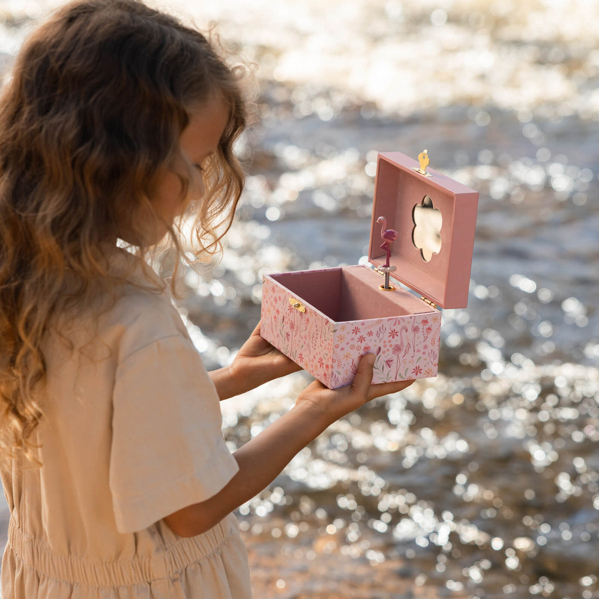 Musical Jewellery Box Flamingo - Safari Friends