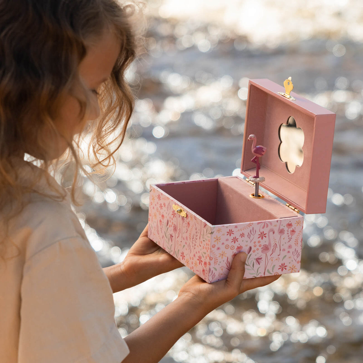 Musical Jewellery Box Flamingo - Safari Friends