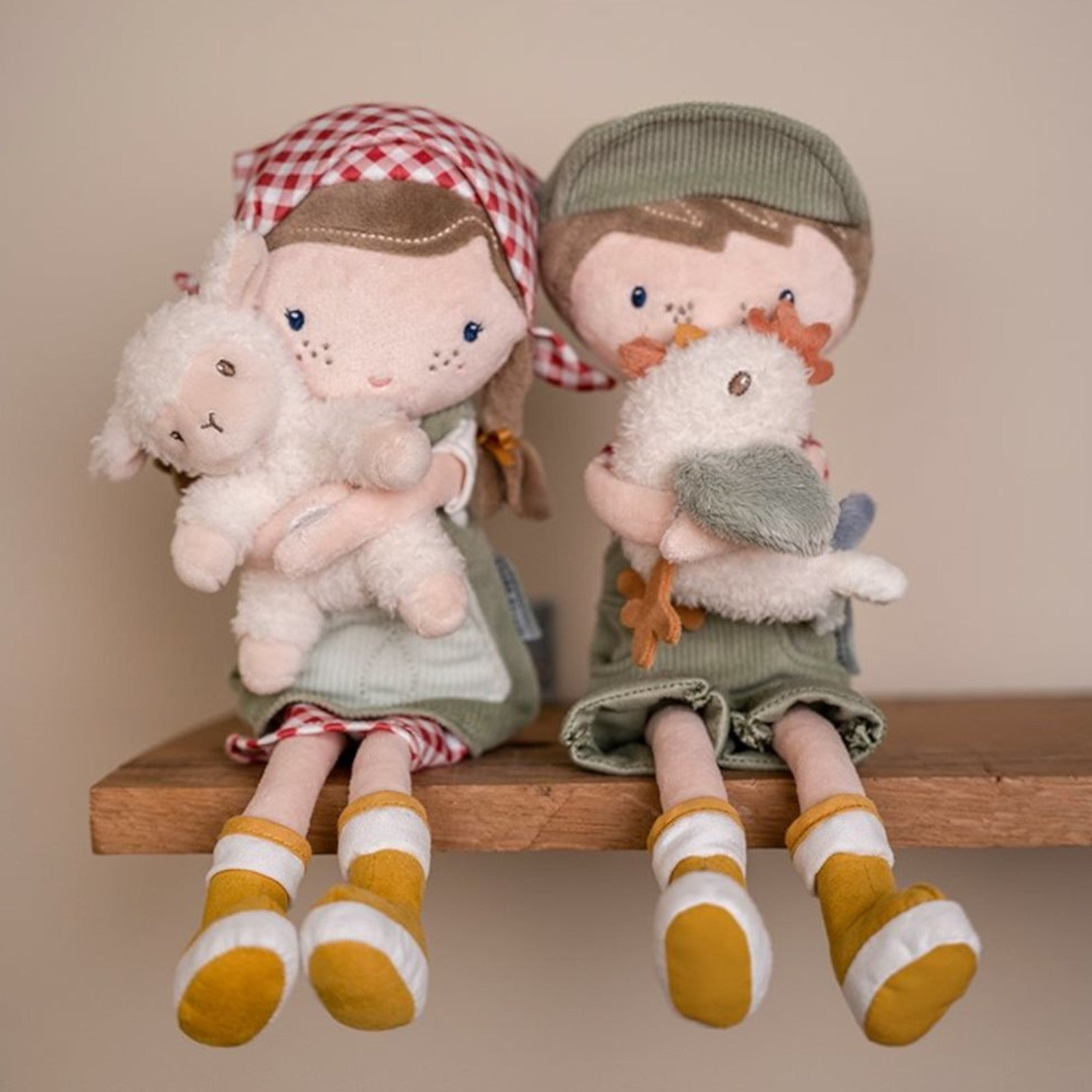 Cuddle Doll Farmer Jim With Chicken 35 cm