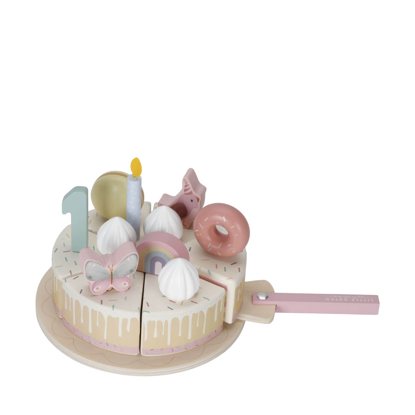 Wooden Birthday Cake - Pink