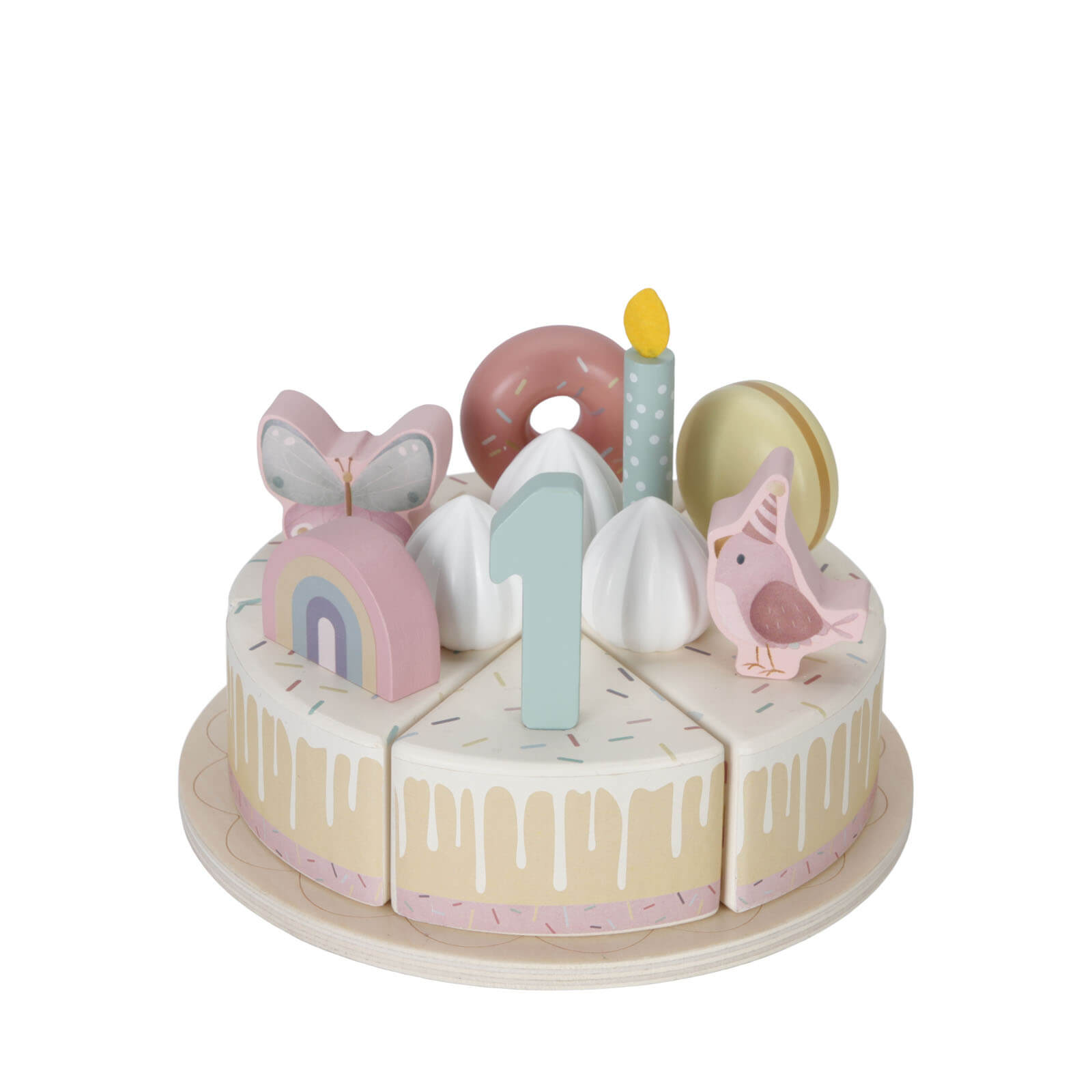 Wooden Birthday Cake - Pink