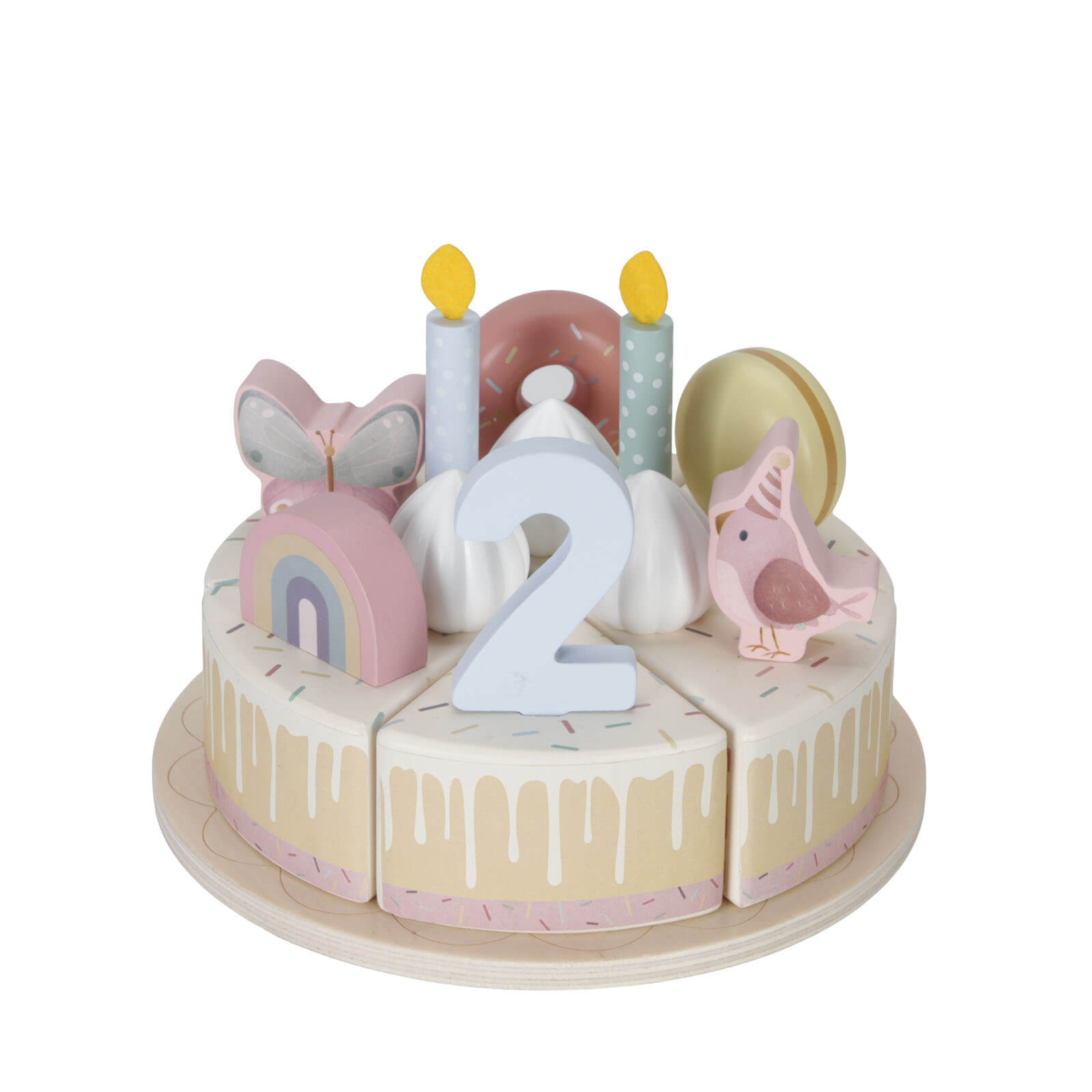 Wooden Birthday Cake - Pink