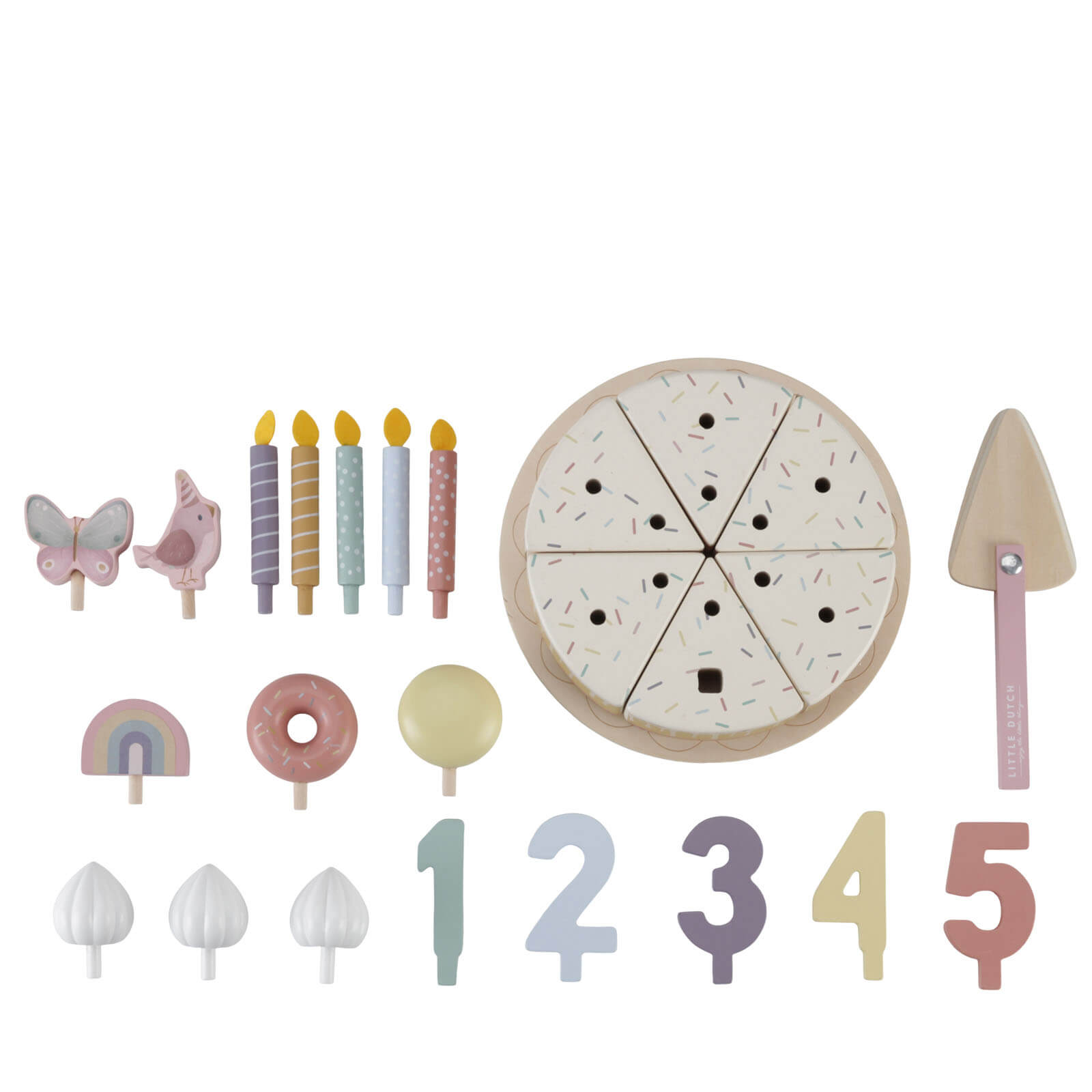 Wooden Birthday Cake - Pink