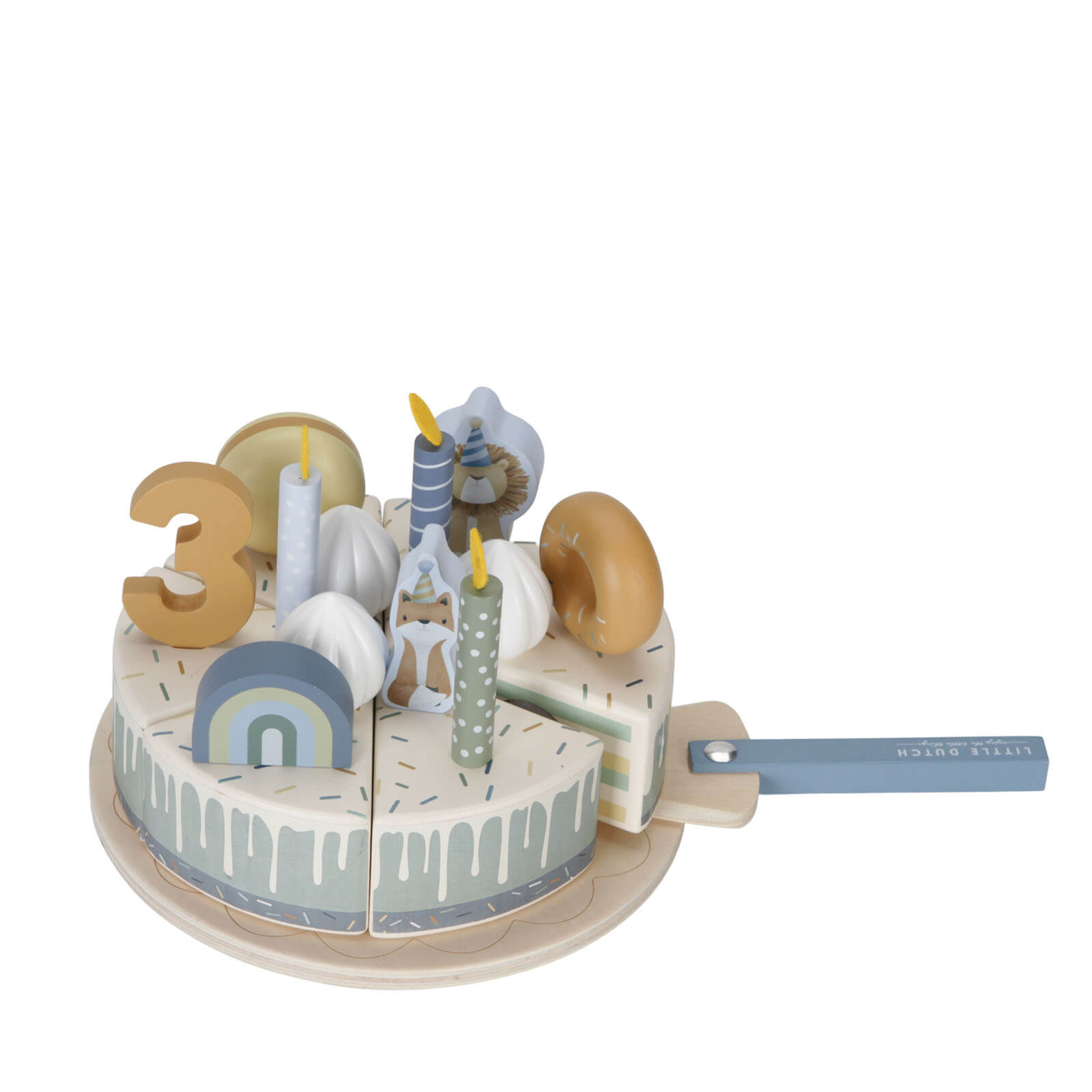 Wooden Birthday Cake - Blue