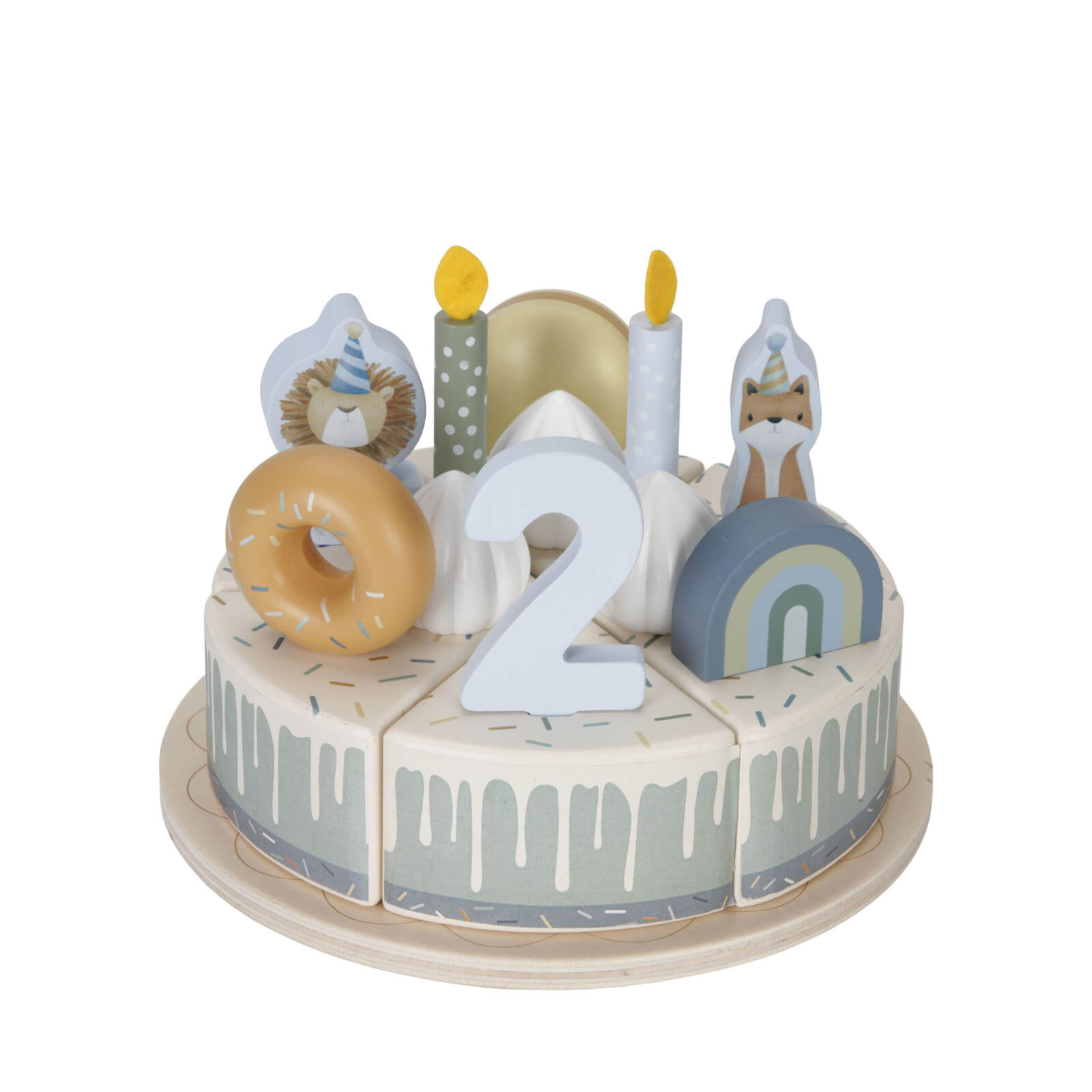 Wooden Birthday Cake - Blue