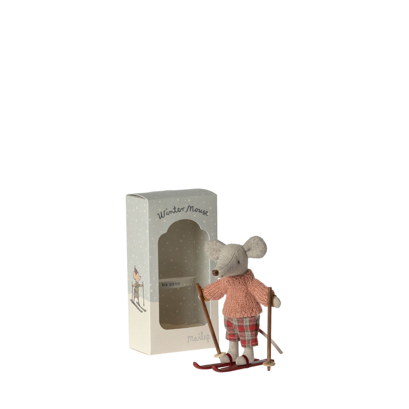 Winter mouse with ski set, Big sister - Rose by Maileg main image 1