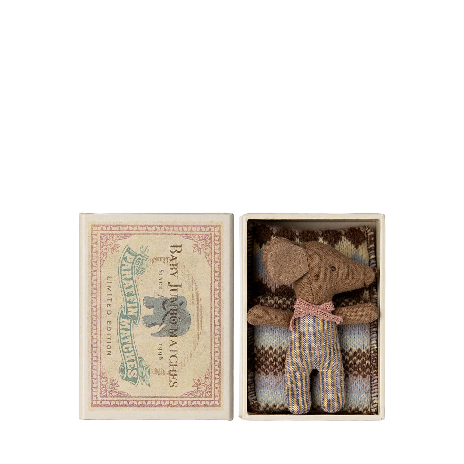 Sleepy Wakey Baby Mouse In Matchbox - Rose