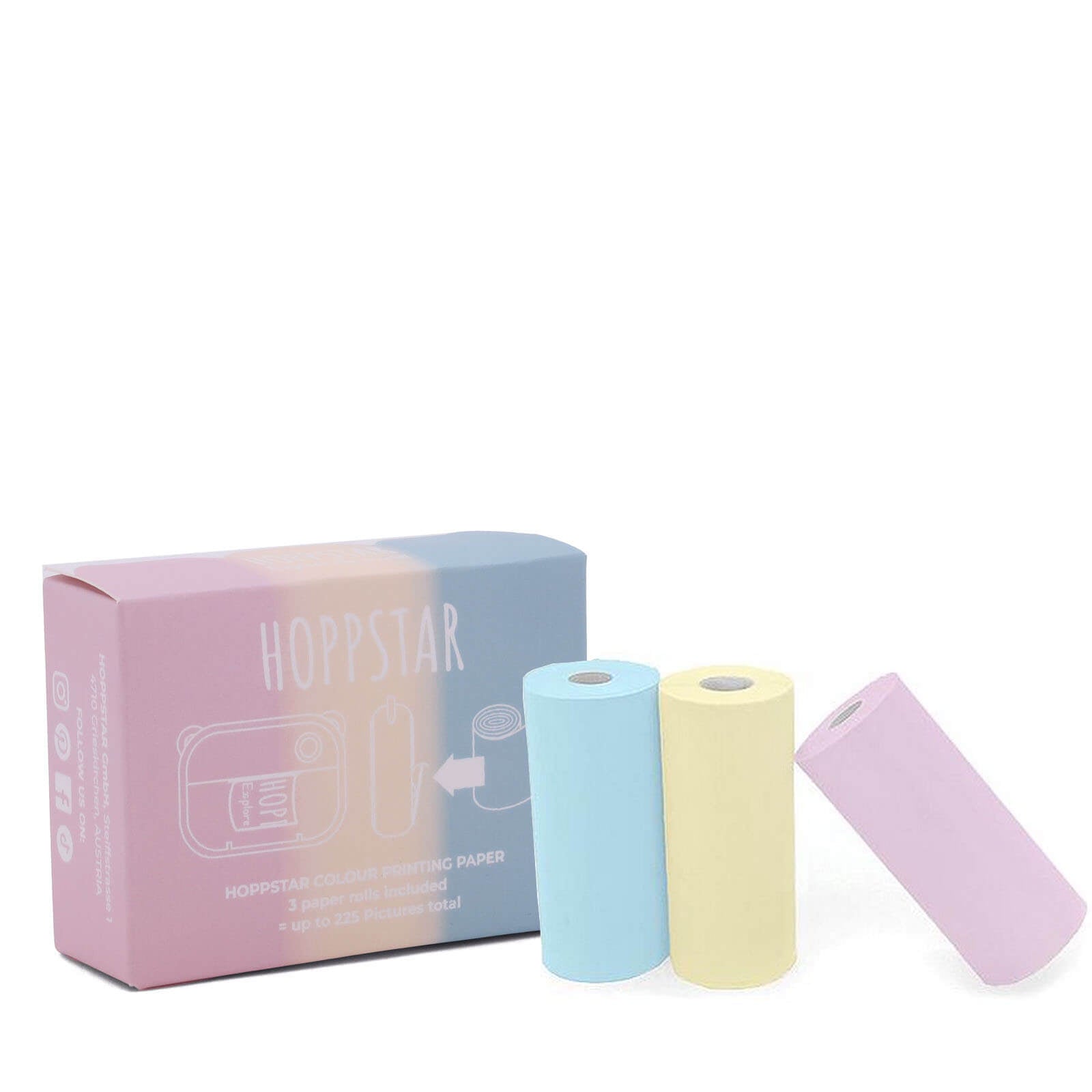 3 Paper Rolls Refills - Pastel Colours