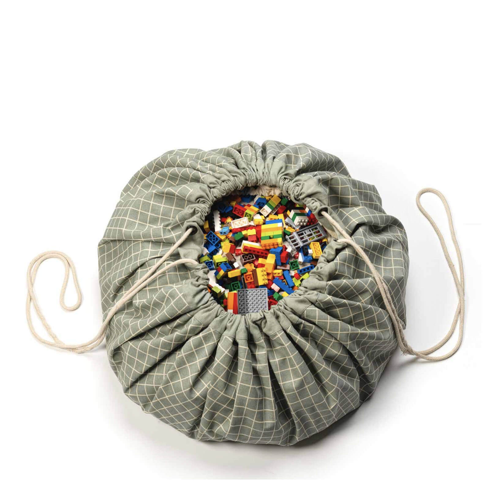Organic Grid - Green Baby Playmat / Storage Bag