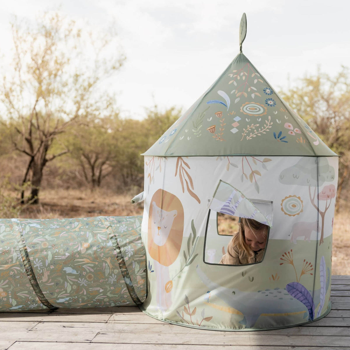 Tent With Play Tunnel - Safari Friends