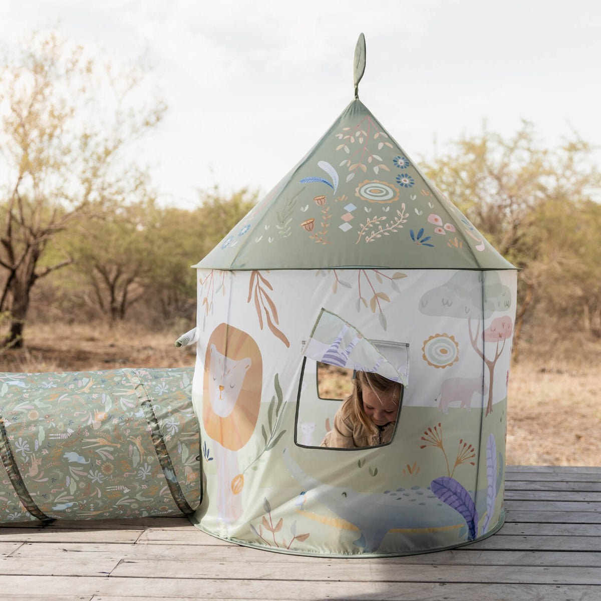 Tent With Play Tunnel - Safari Friends