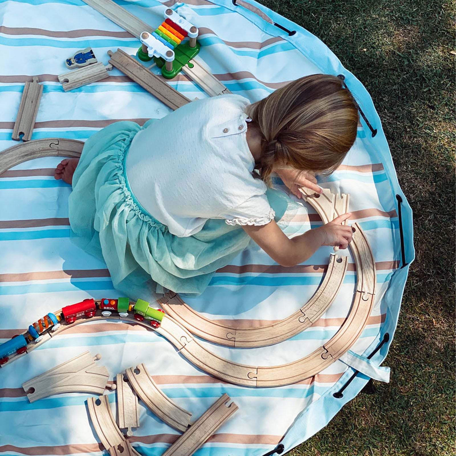 Stripes Toy Storage Bag / Playmat
