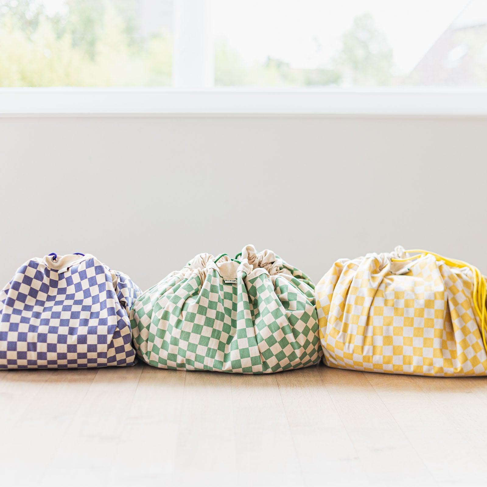 Vichy Green Toy Storage Bag / Playmat