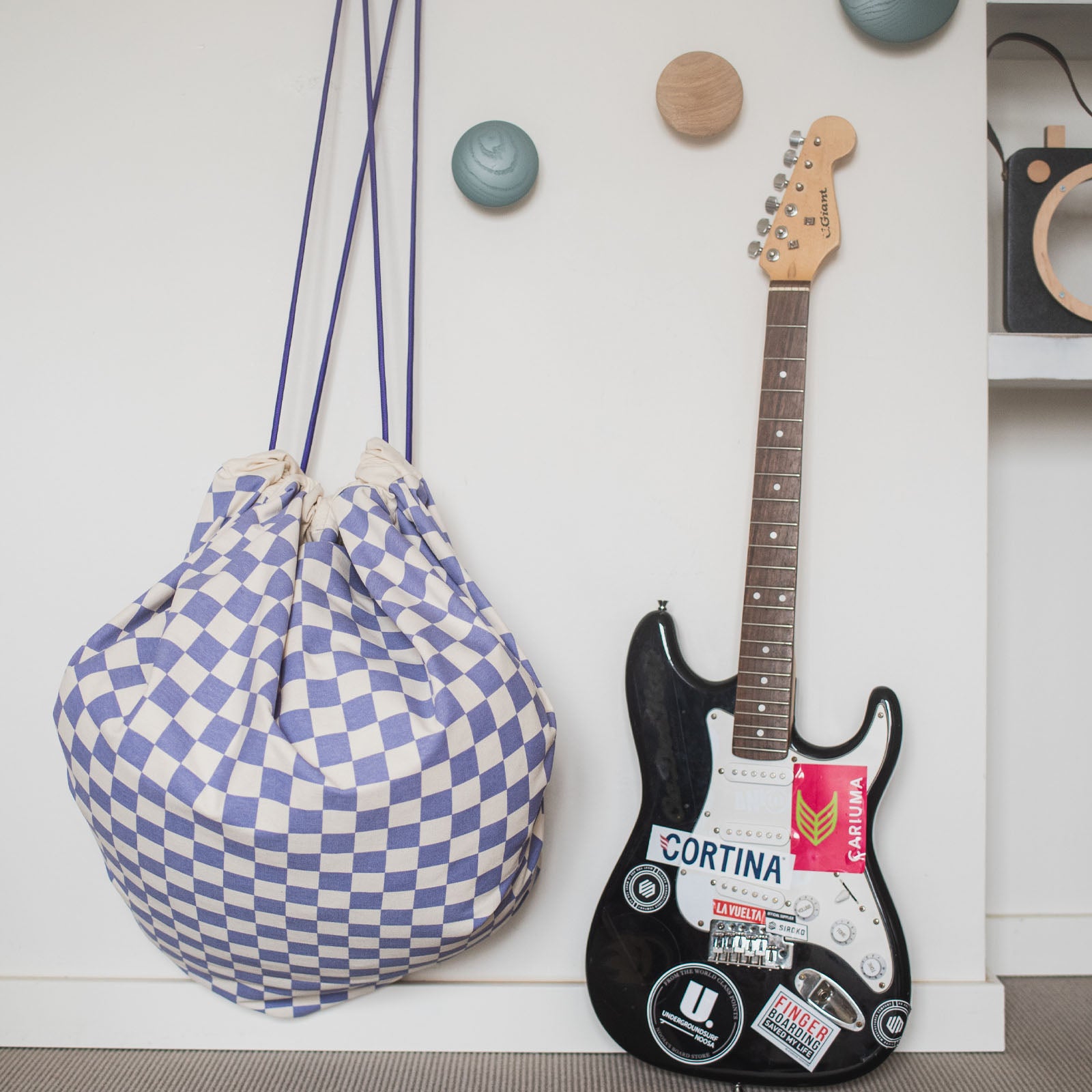 Vichy Purple Toy Storage Bag / Playmat