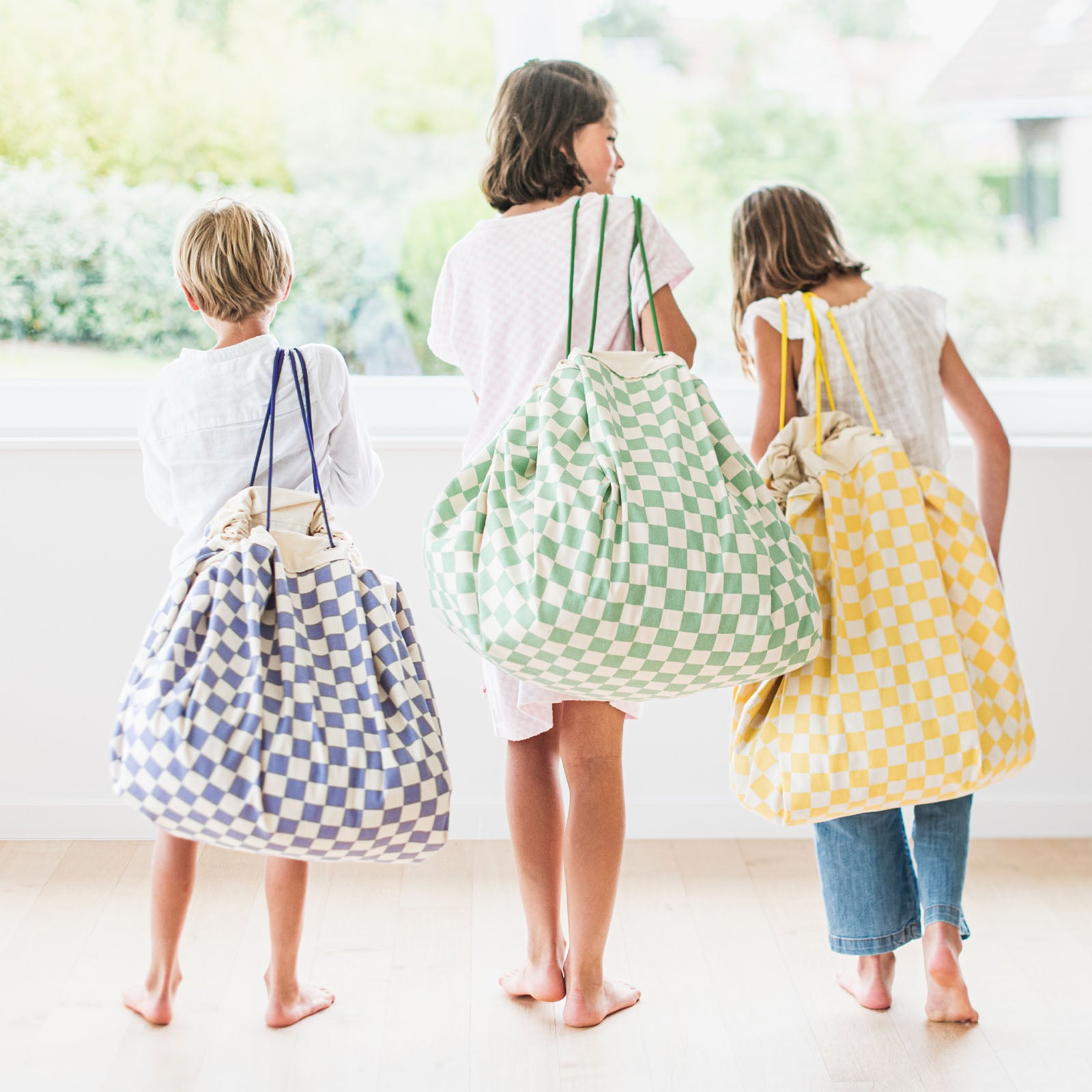 Vichy Yellow Toy Storage Bag / Playmat