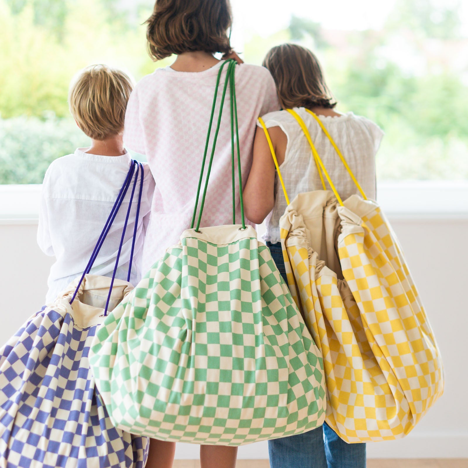 Vichy Yellow Toy Storage Bag / Playmat