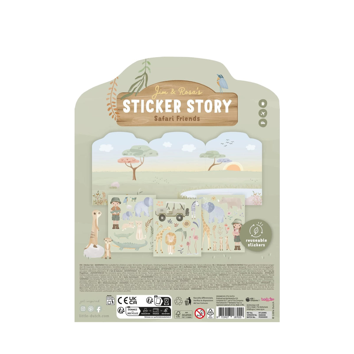 Reusable Sticker Booklet - Safari Friends