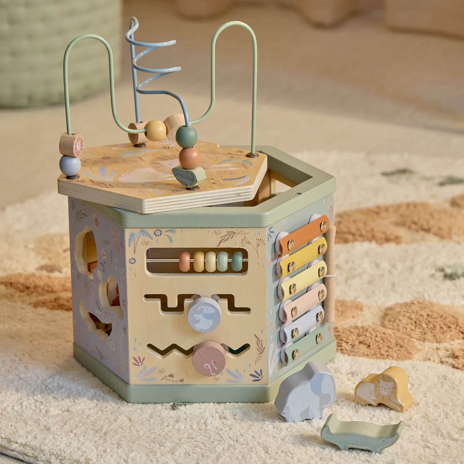 Wooden Activity Hexagon - Safari Friends