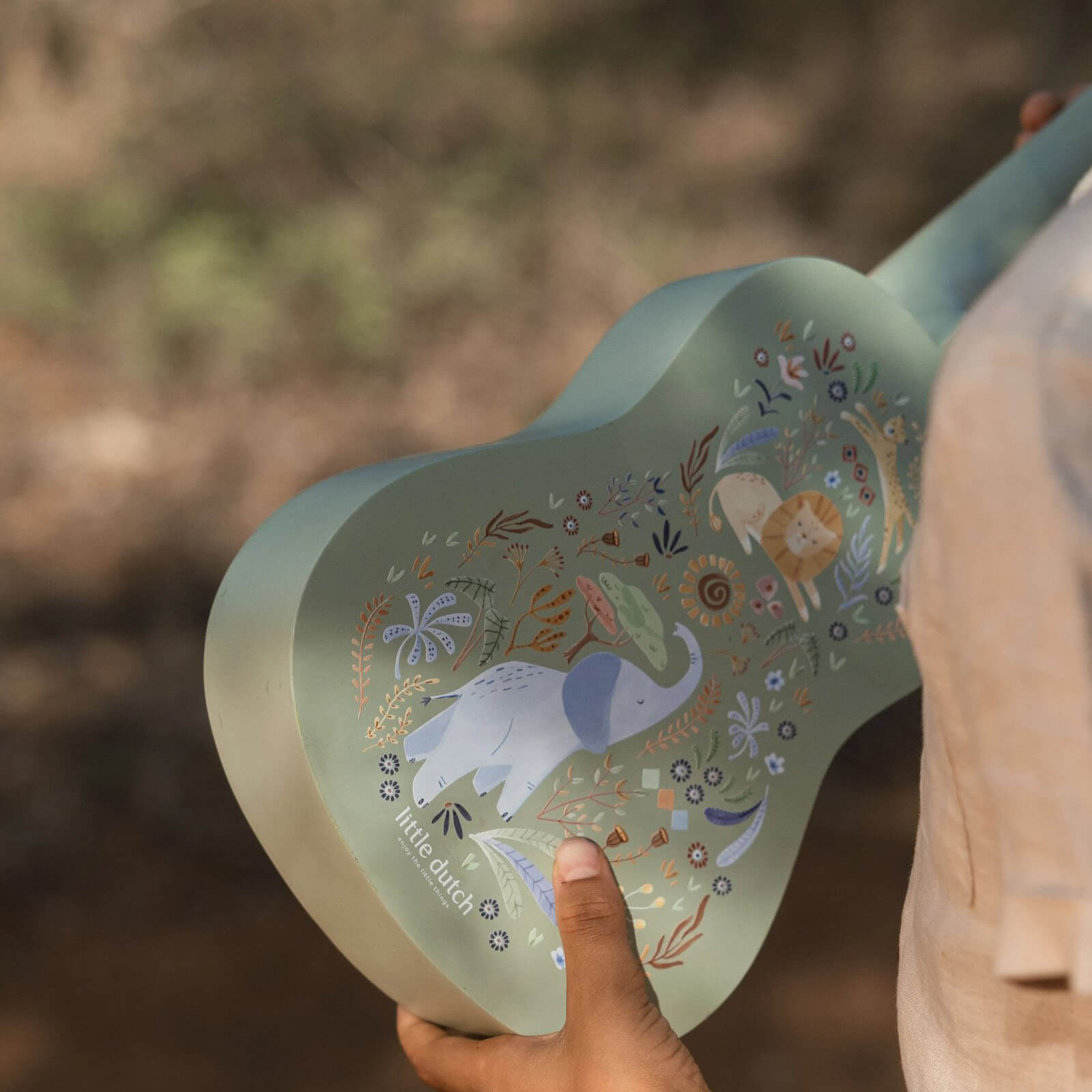Wooden Guitar - Green - Safari Friends