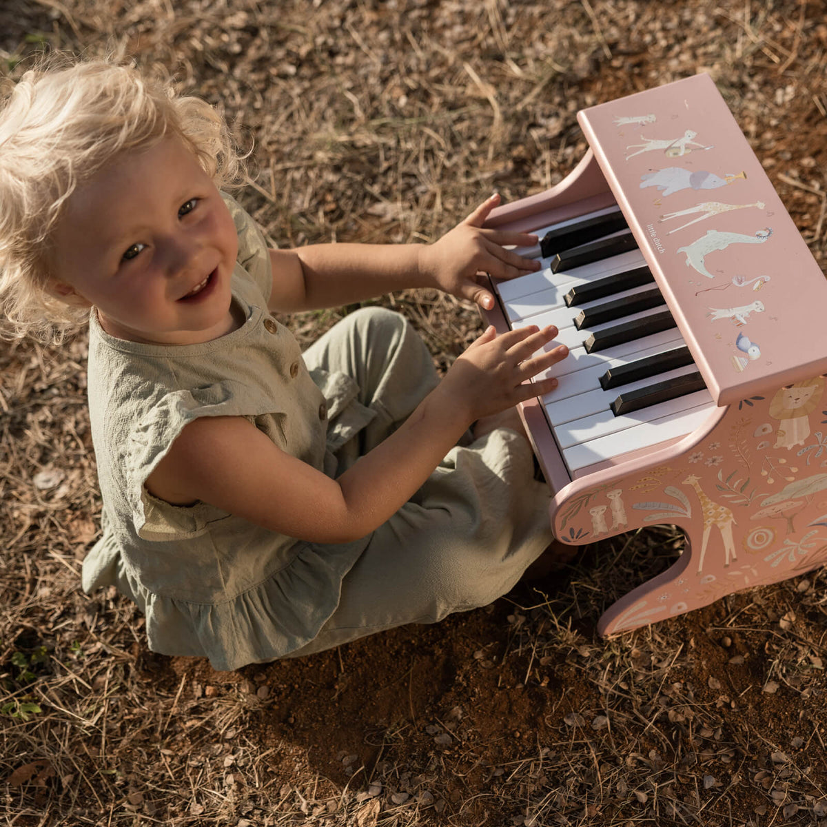 Wooden Piano - Pink - Safari Friends