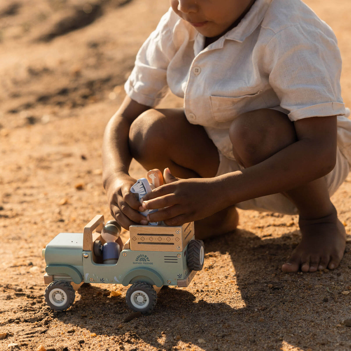 Wooden Safari Car With Animals