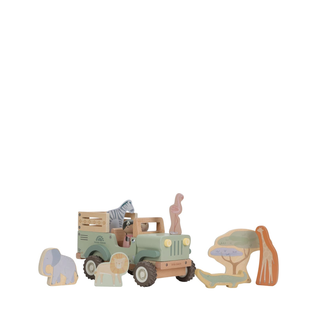 Wooden Safari Car With Animals