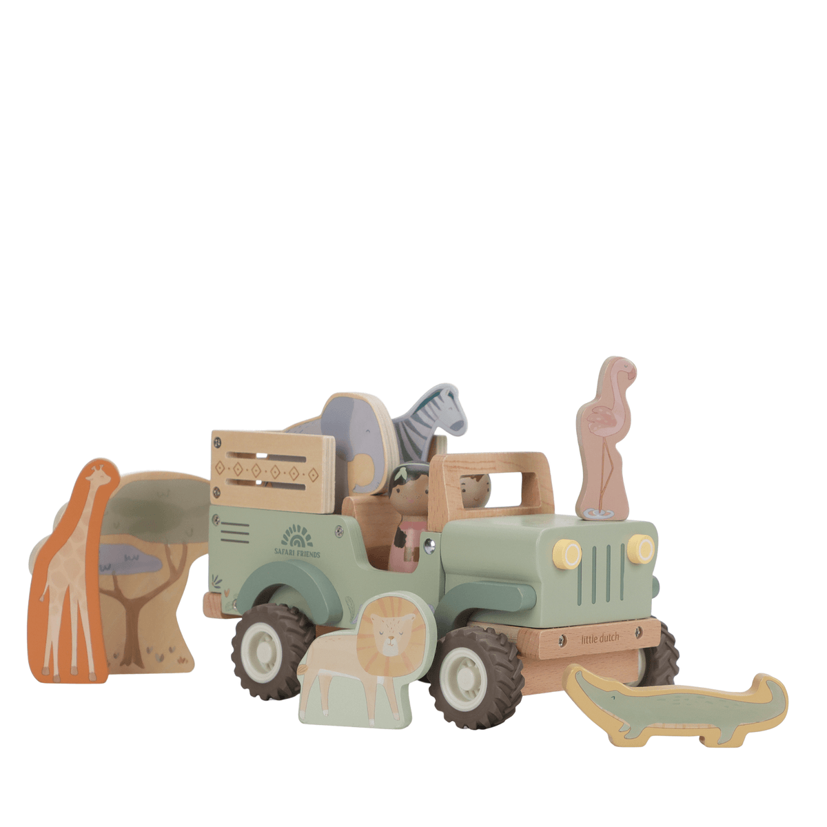 Wooden Safari Car With Animals