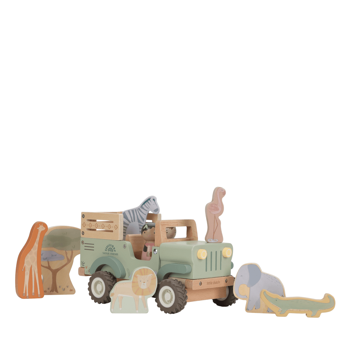 Wooden Safari Car With Animals
