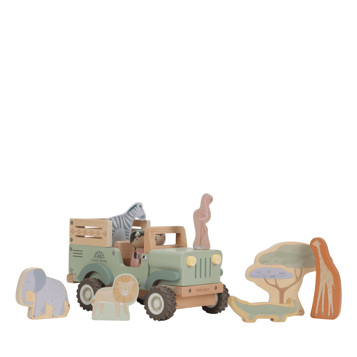 Wooden Safari Car With Animals