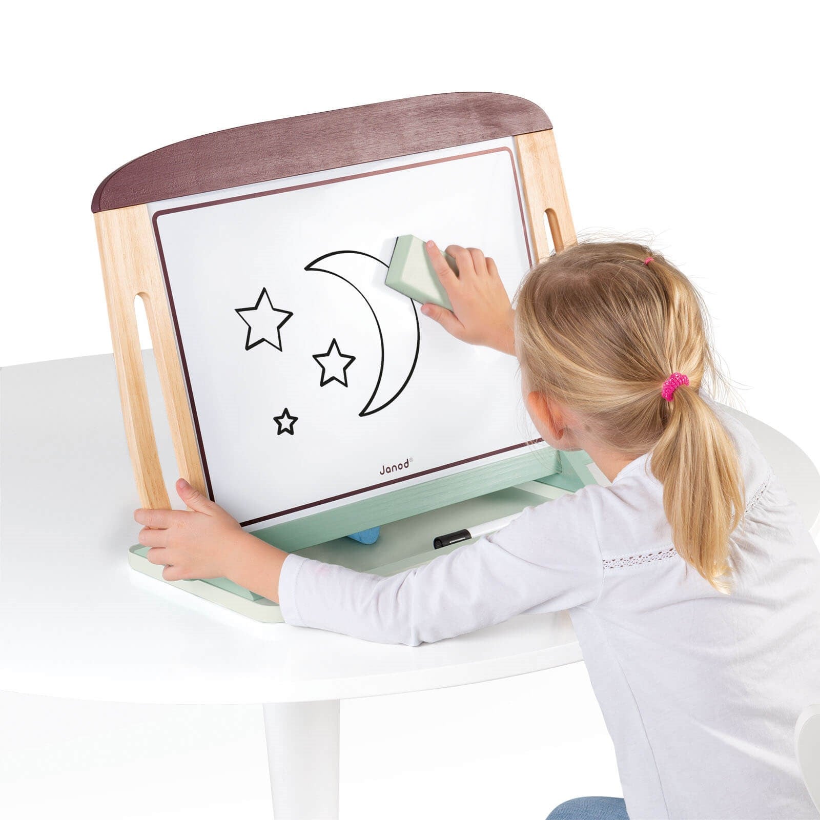 White And Blackboard Table