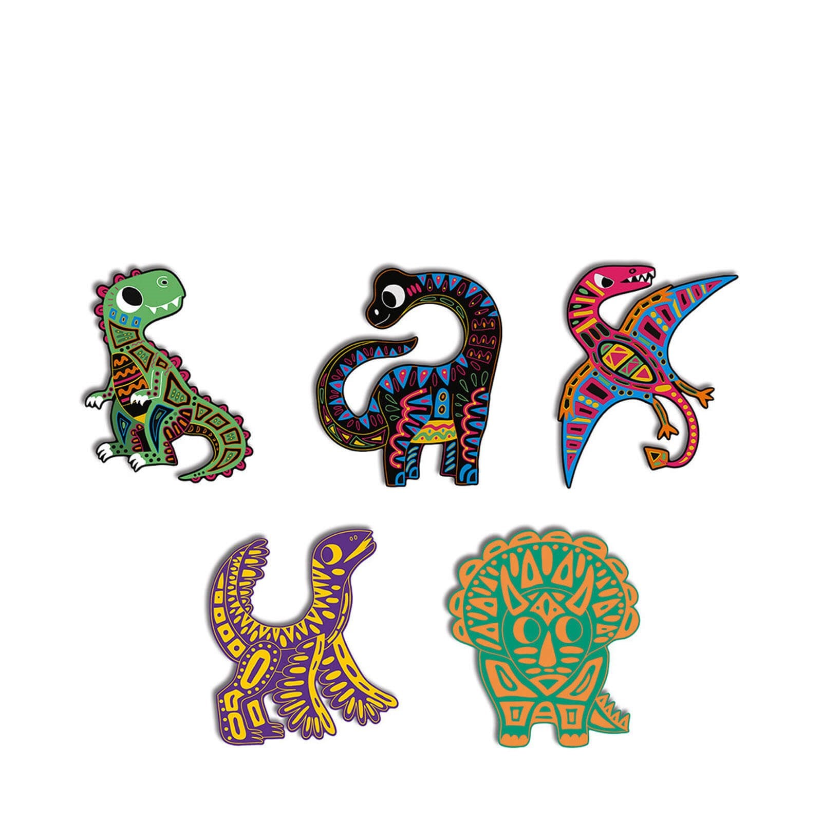 Scratch Art Dinosaur Cut Outs
