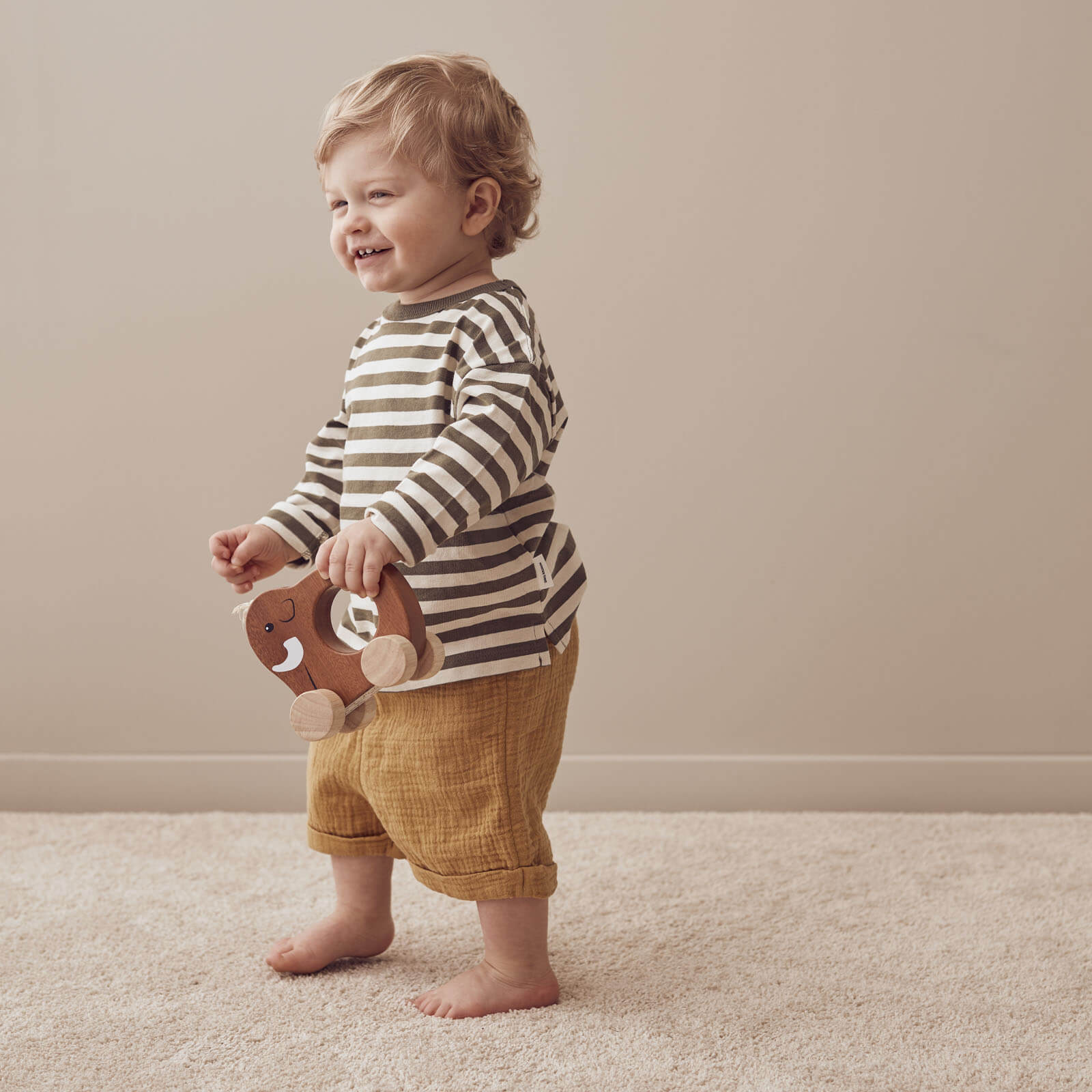 Neo Brown Mammoth Push Toy