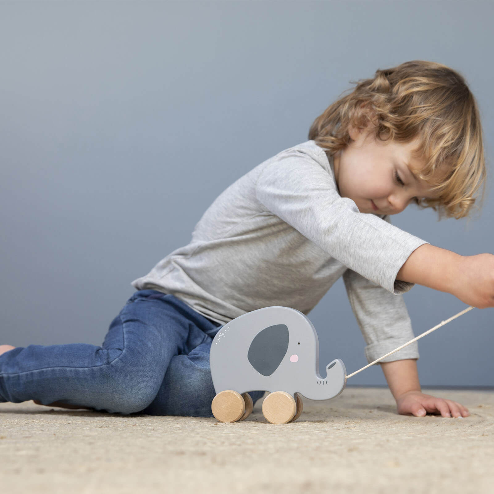 Wooden Pull Along Elephant