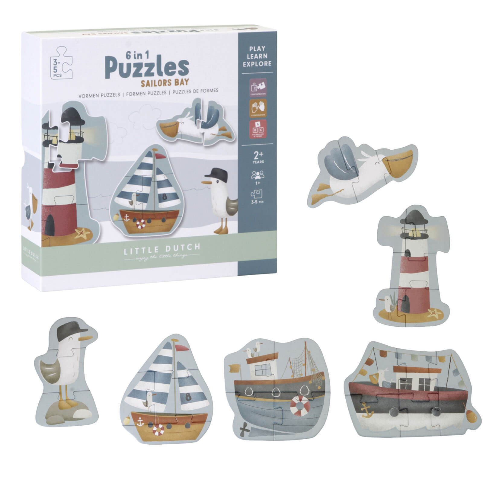 6 in 1 Puzzles Game Sailors Bay