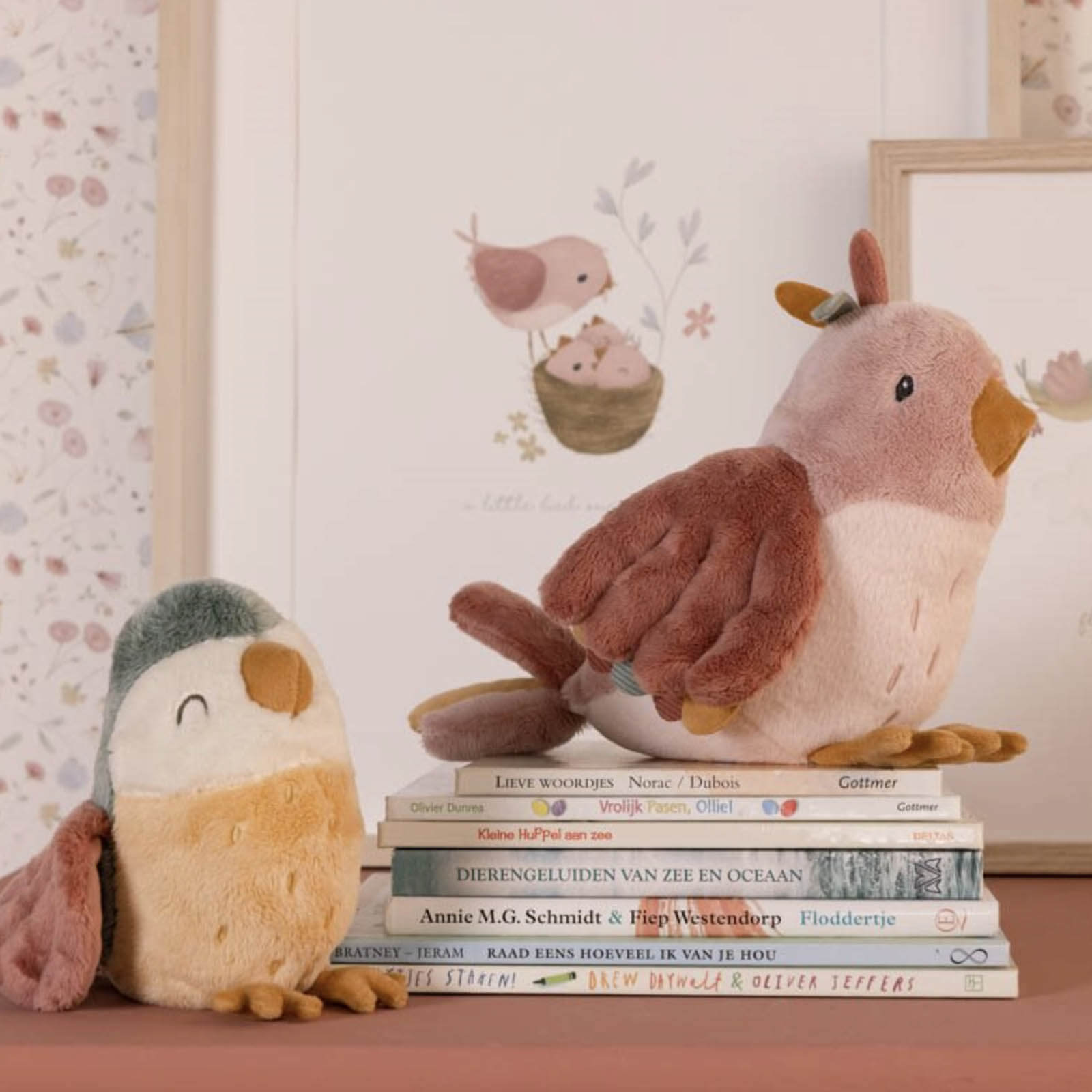 Cuddly Toy Bird 20cm Flowers and Butterflies