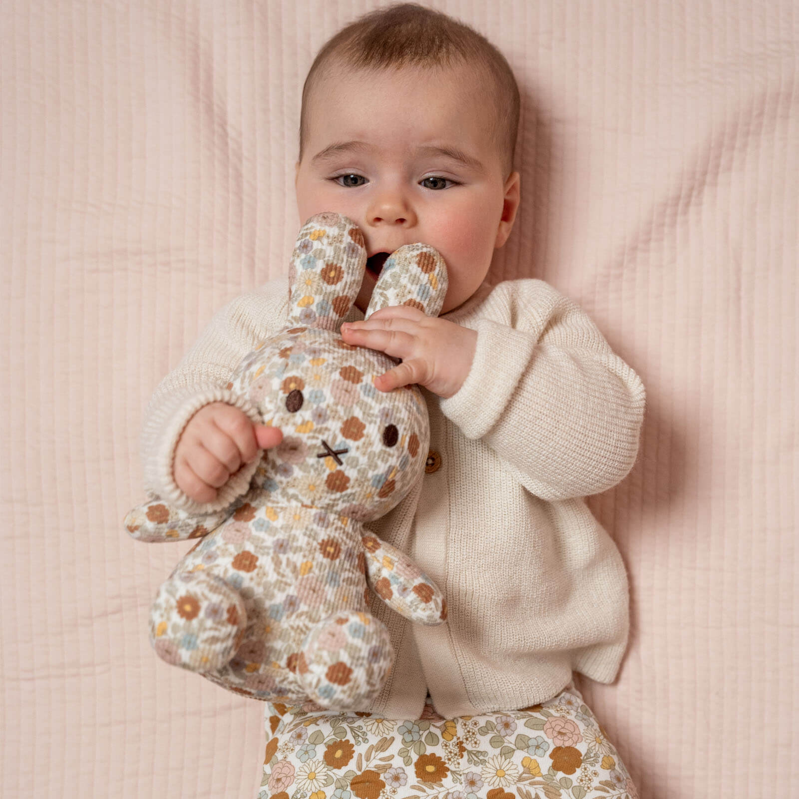 Miffy Cuddle Toy 25cm - Full Vintage Flowers