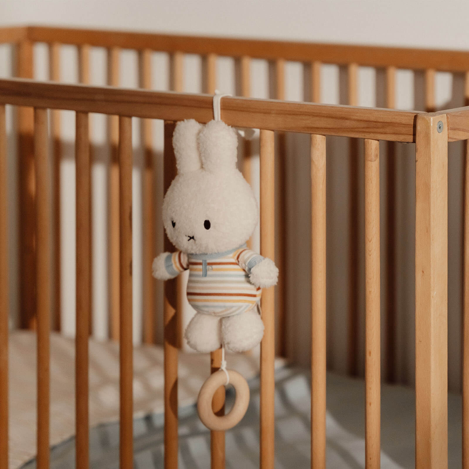 Miffy Vintage Sunny Stripes Music Pull Soft Toy