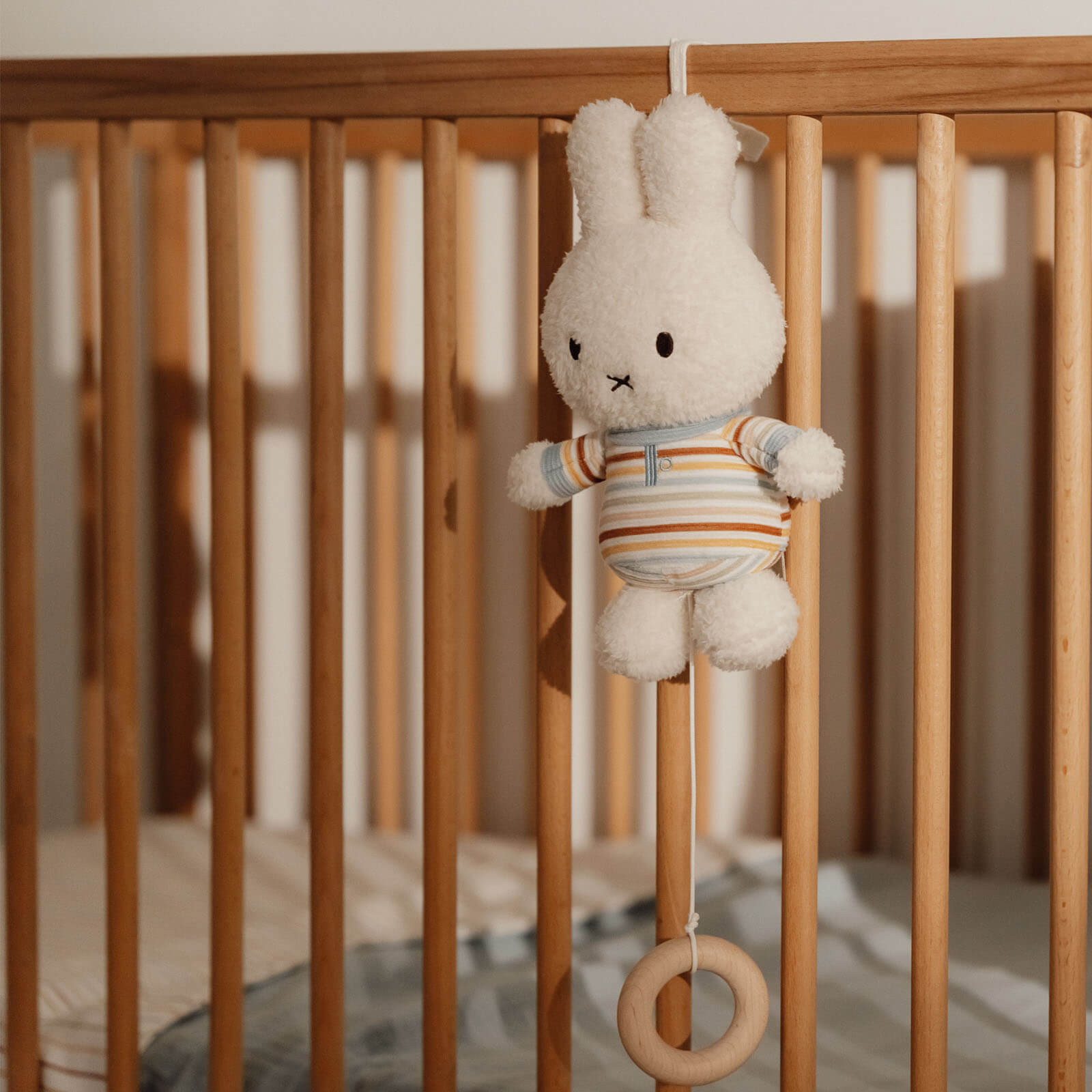 Miffy Vintage Sunny Stripes Music Pull Soft Toy