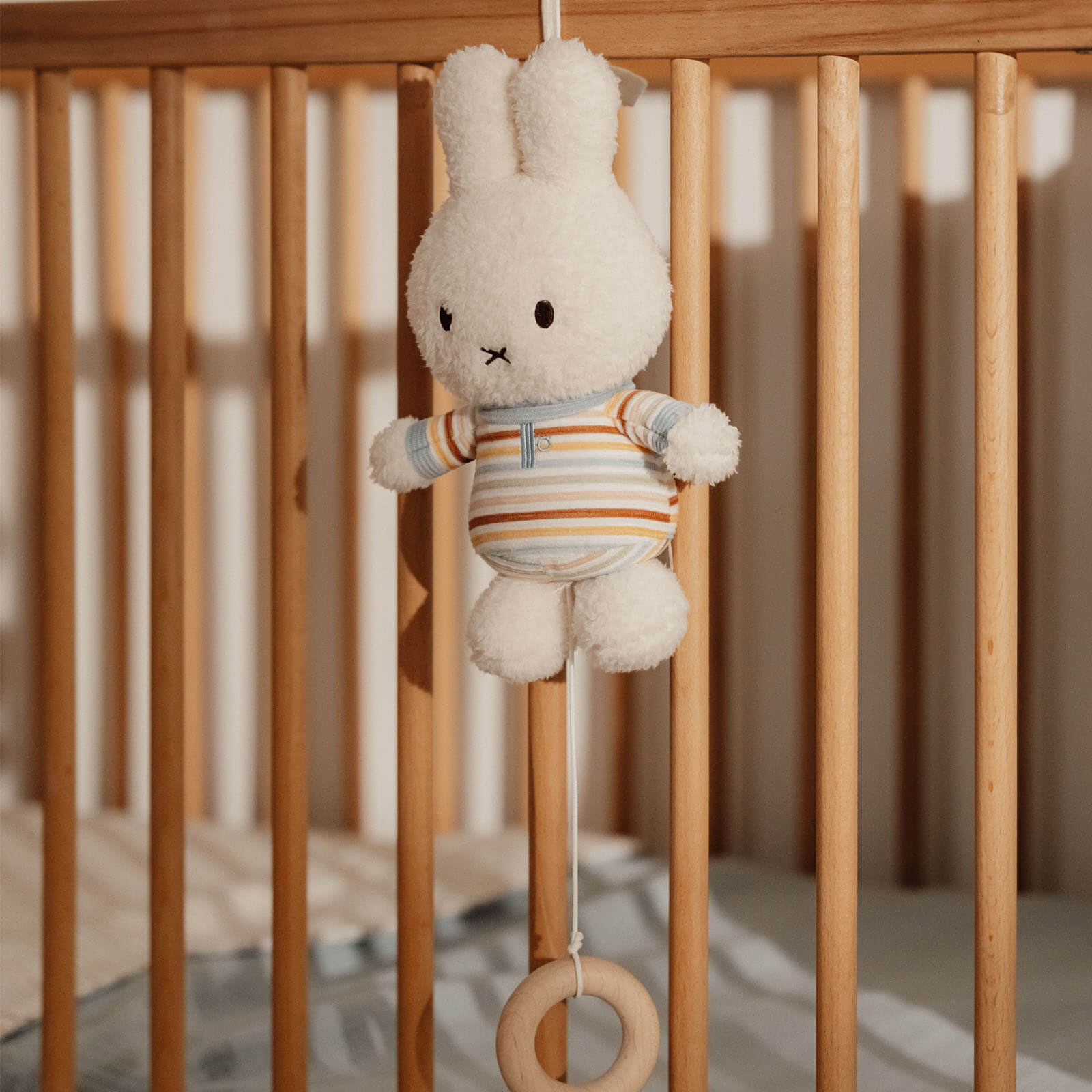 Miffy Vintage Sunny Stripes Music Pull Soft Toy