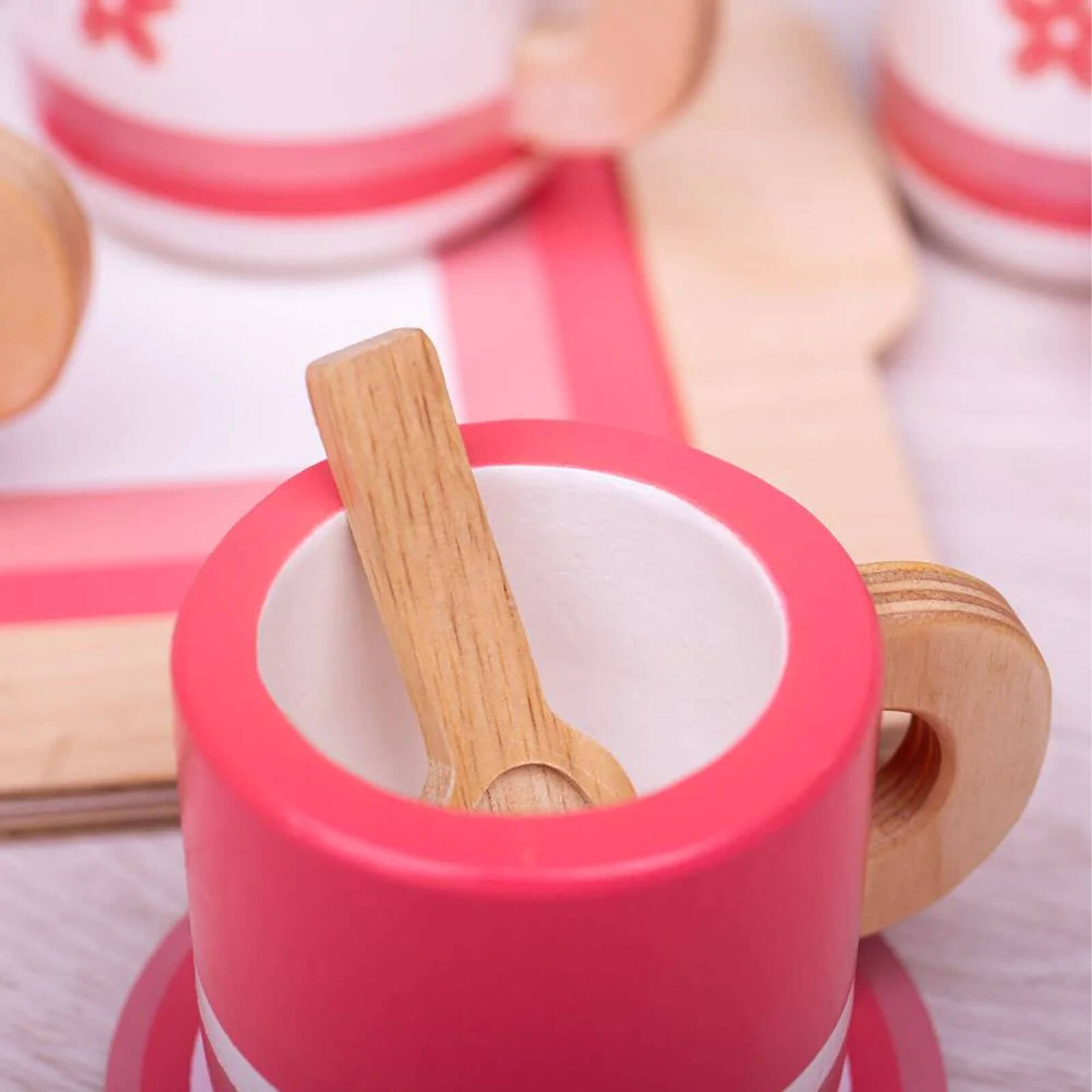 Wooden Pink Tea Set